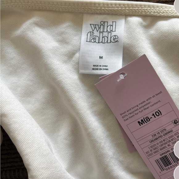 Wild Fable Cream Bikini With Adjustable Strings Size M(8-10) - Picture 5 of 6